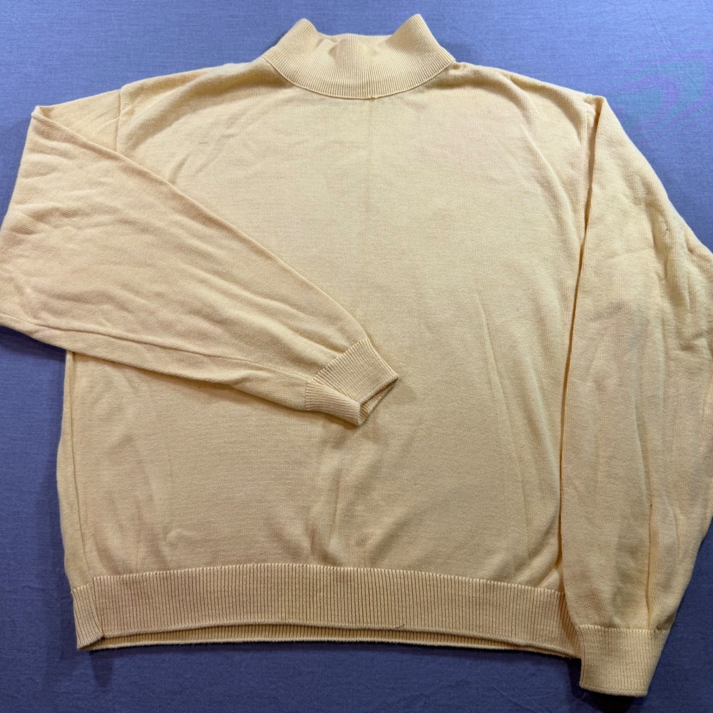 Pendleton Mock Neck Sweater Mens Medium Yellow Excellent Vintage‎ Knit Pullover